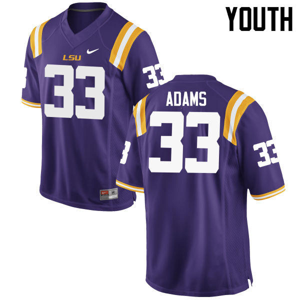 Youth LSU Tigers #33 Jamal Adams College Football Jerseys Game-Purple